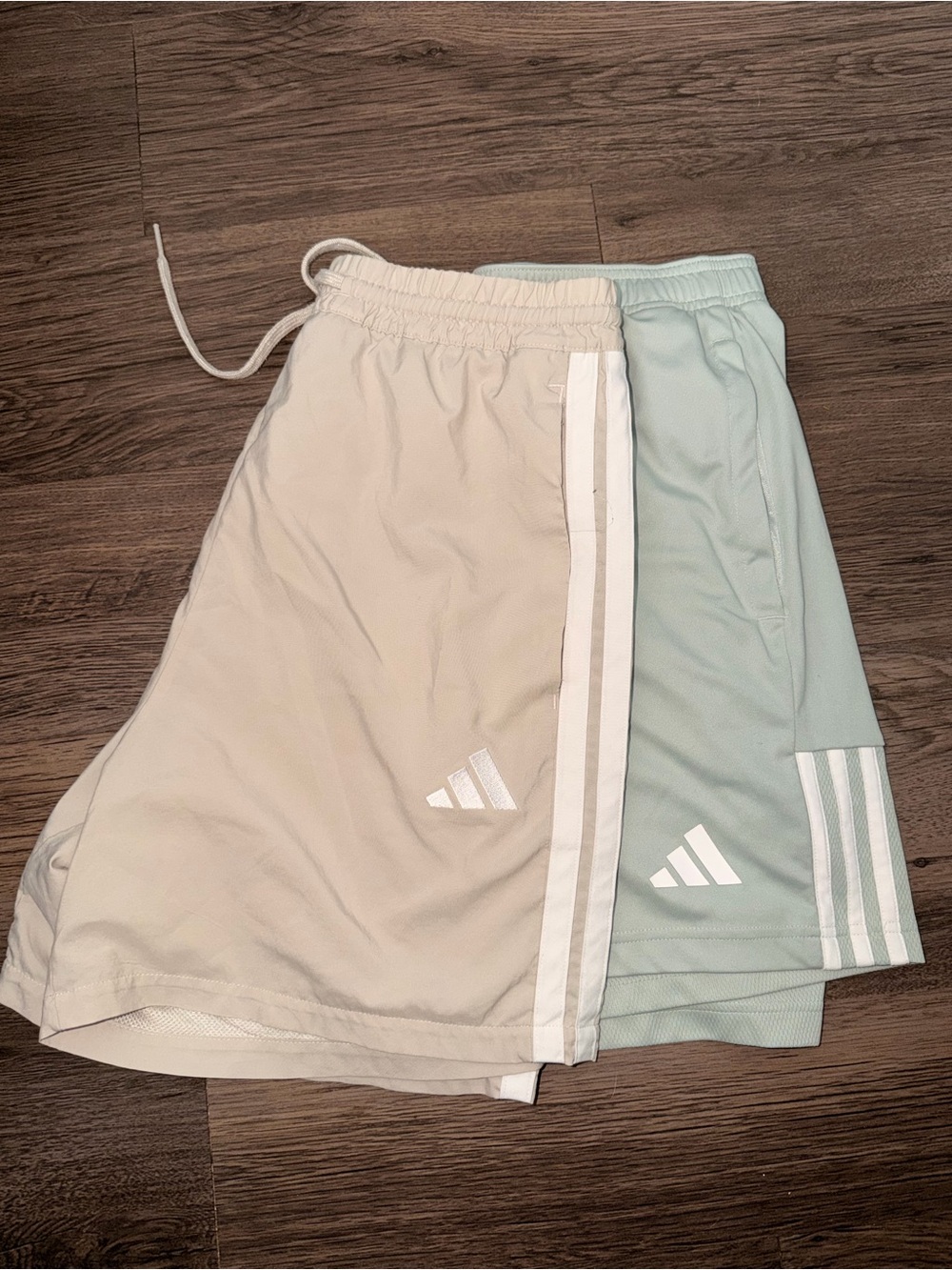 Adidas Light Mint/Off-White Athletic Shorts -  2 Pair